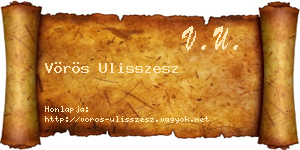 Vörös Ulisszesz névjegykártya